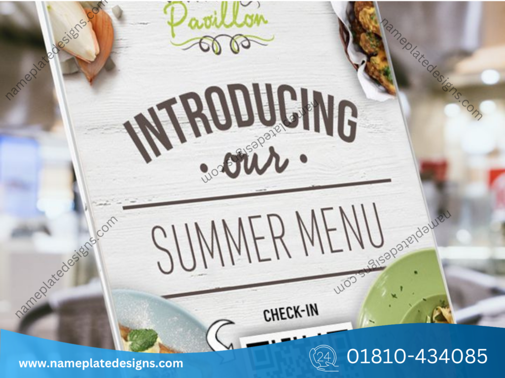 Upgrade menus and welcome areas with a sleek acrylic letter name plate for restaurants, combining durability, clarity, and polished branding.